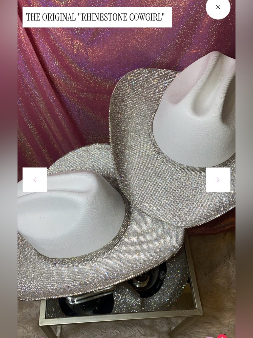 Rhinestone Cowgirl The Original Rhinestone Cowgirl Sparkling White Women's Hat - Picture 10 of 11